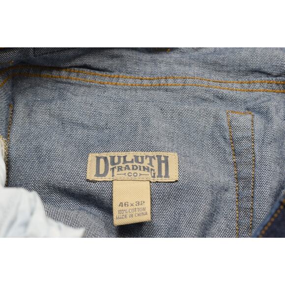 Duluth Trading Co. Men's Blue Denim Jeans Size 46x32 Work Flex 100% Cotton - Picture 8 of 8